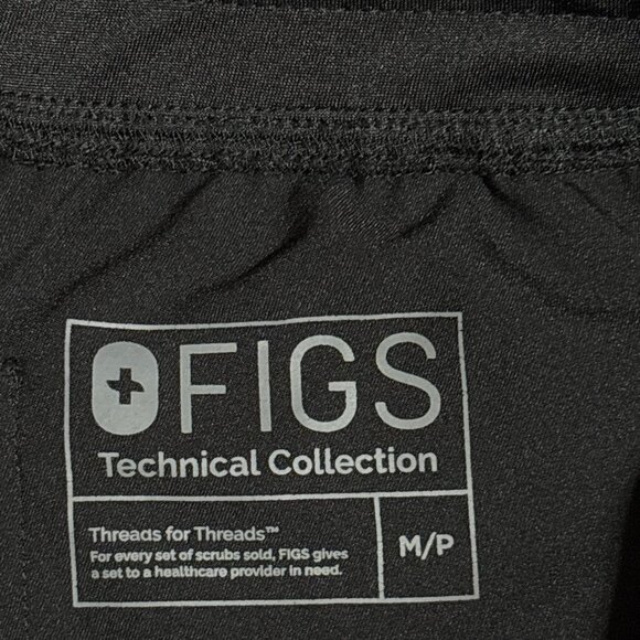 FIGS Livingston Scrub Pants Size Medium Petite Black - Picture 5 of 11